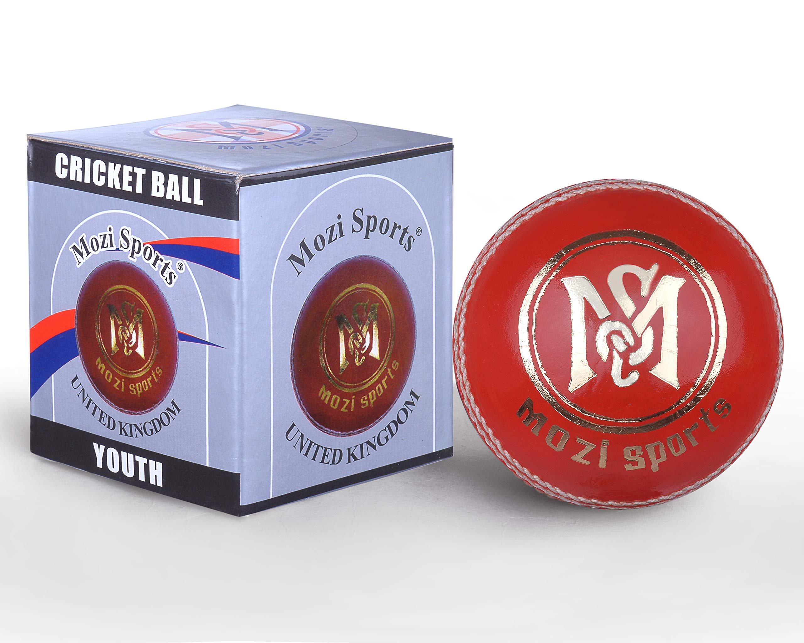 Mozi Sports® Youth Cricket Ball Leather Match Club Balls Weight 135gm (Red)