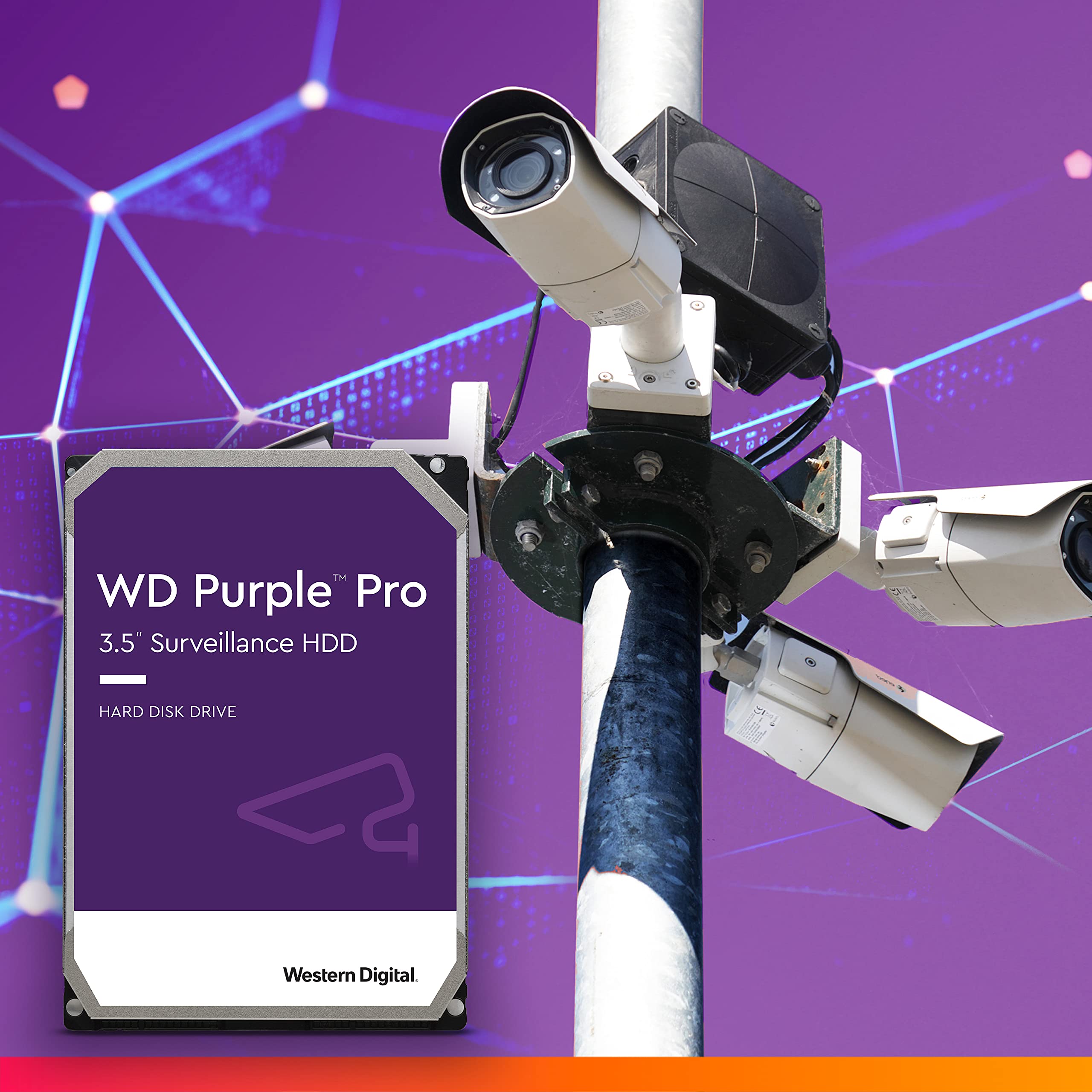 Western Digital 10TB WD Purple Pro Surveillance Internal Hard Drive HDD - SATA 6 Gb/s, 256 MB Cache, 3.5