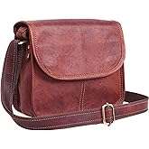 9" Small Leather Crossbody Bags for Women – Genuine Brown Leather Purse, Cute Shoulder Handbag, Vintage Cross Body Mini Bag