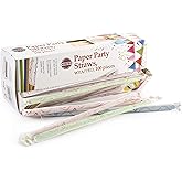Norpro Paper Drinking Straws, Individually Wrapped (100 Pack), 100% Biodegradable-Assorted Colors