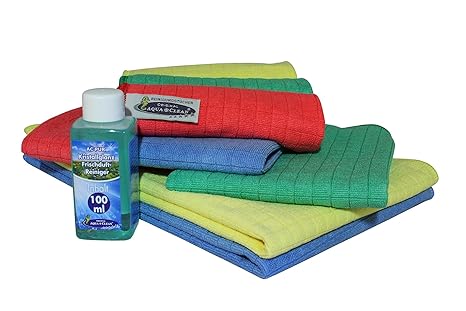 AQUA CLEAN Kristall Wabtex Reinigungstücher 8tlg.+ Frischduftreiniger hochkonzentrat 100 ml