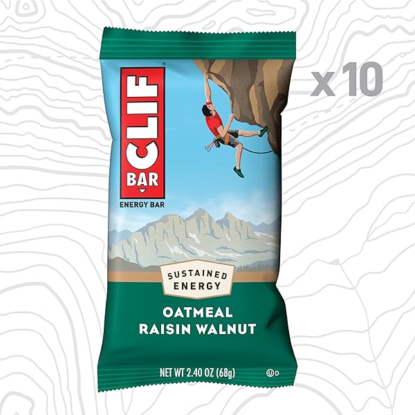 CLIF BAR – OATMEAL RAISIN WALNUT – MADE WITH ORGANIC OATS – ENERGY BARS – NON-GMO – PLANT BASED PROTEIN BARS (10 PACK)