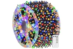 Dazzle Bright Outdoor Christmas String Lights, 1000 LED 328 FT Plug in Fairy Light with Remote Control 8 Modes & Timer, Waterproof Decoration for Home Garden Yard Xmas Wedding, Multi-Colored
