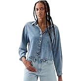 Gap Womens Long Sleeve Crop Denim Top