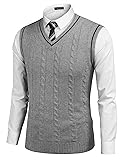 COOFANDY Men's Slim Fit V-Neck Sweater Vest