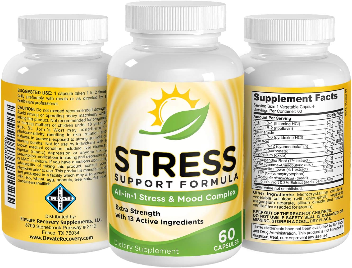 Allin1 Stress Relief Supplement Support Complex Pills Stress