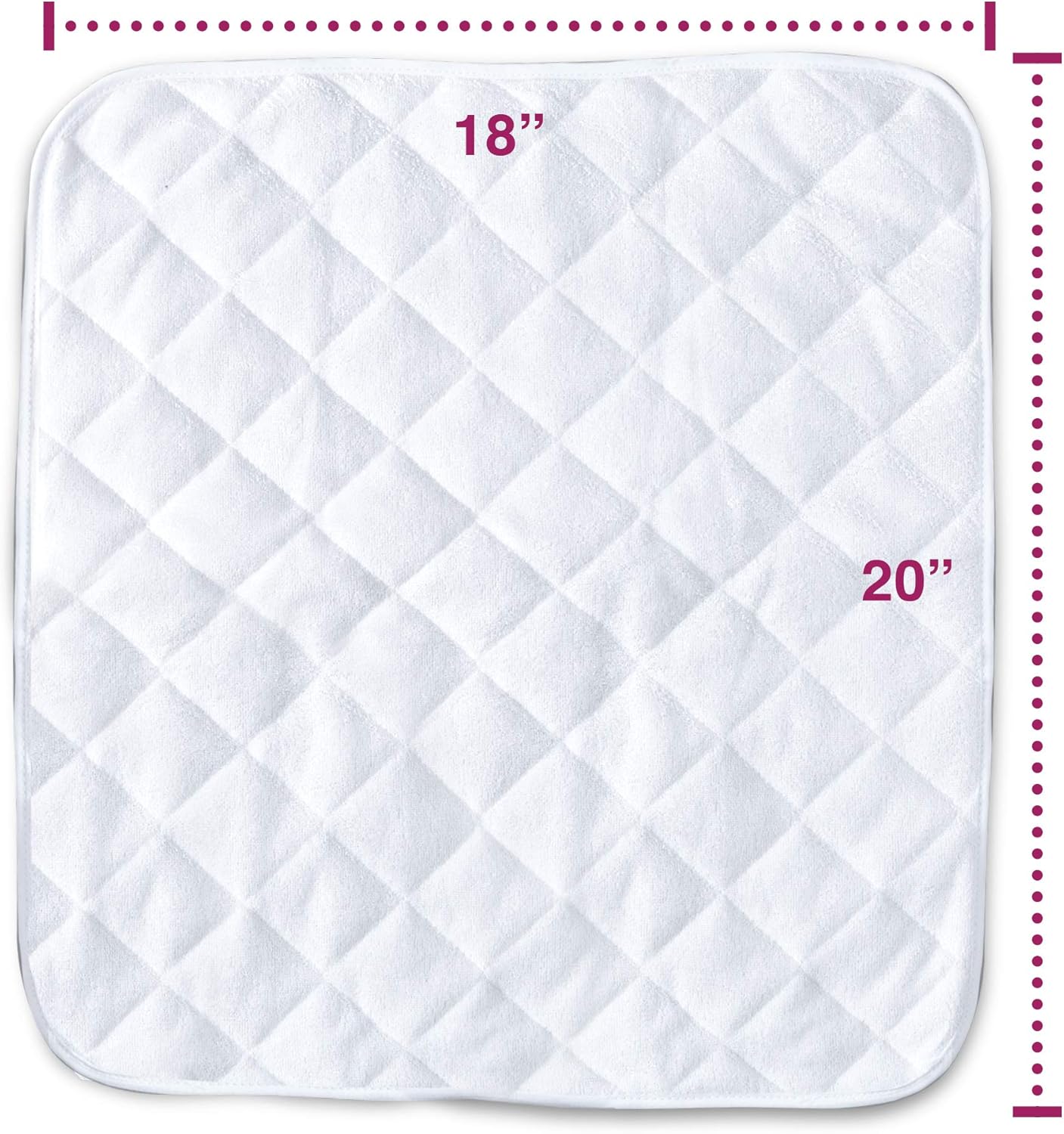 4 Pack Waterproof Bed Pads - Mattress and Chair Protective Covers - Non Slip, Washable, Breathable, Hypoallergenic, Terry Cloth - Baby, Bed Wetting, Elderly, Dogs - 18x20 in. - by X-Preferred: Health & Personal Care