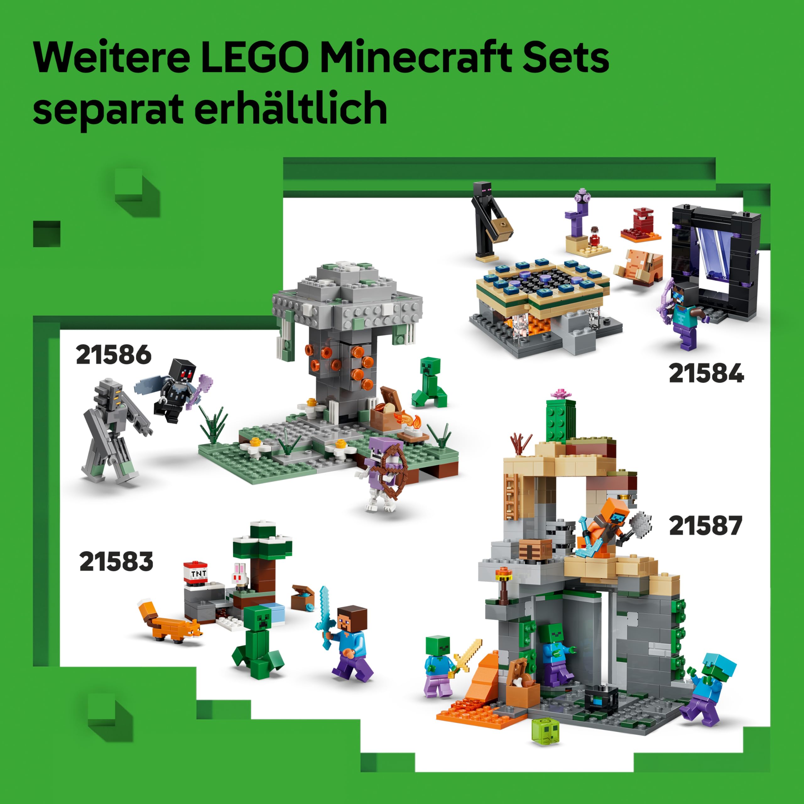 LEGO Minecraft Hühnerfarm - Spielzeug zum Bauen mit Hühner Fan Minifigur, Baby Zombie und Fuchs Figuren - Set mit Minecraft Figur - Gamer Geschenk für Jungen und Mädchen ab 7 Jahren - 21585 7