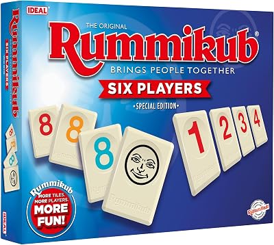 Ideal Rummikub 6 Player Board Game - Family Strategy Numbers Ages 8+