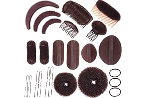 YOOOYOOO Hair Base Sponge Invisible Clip Comb Volume Accessory - False Hair Pads, Styling Insert Tool, Hair Extensions (Brown)