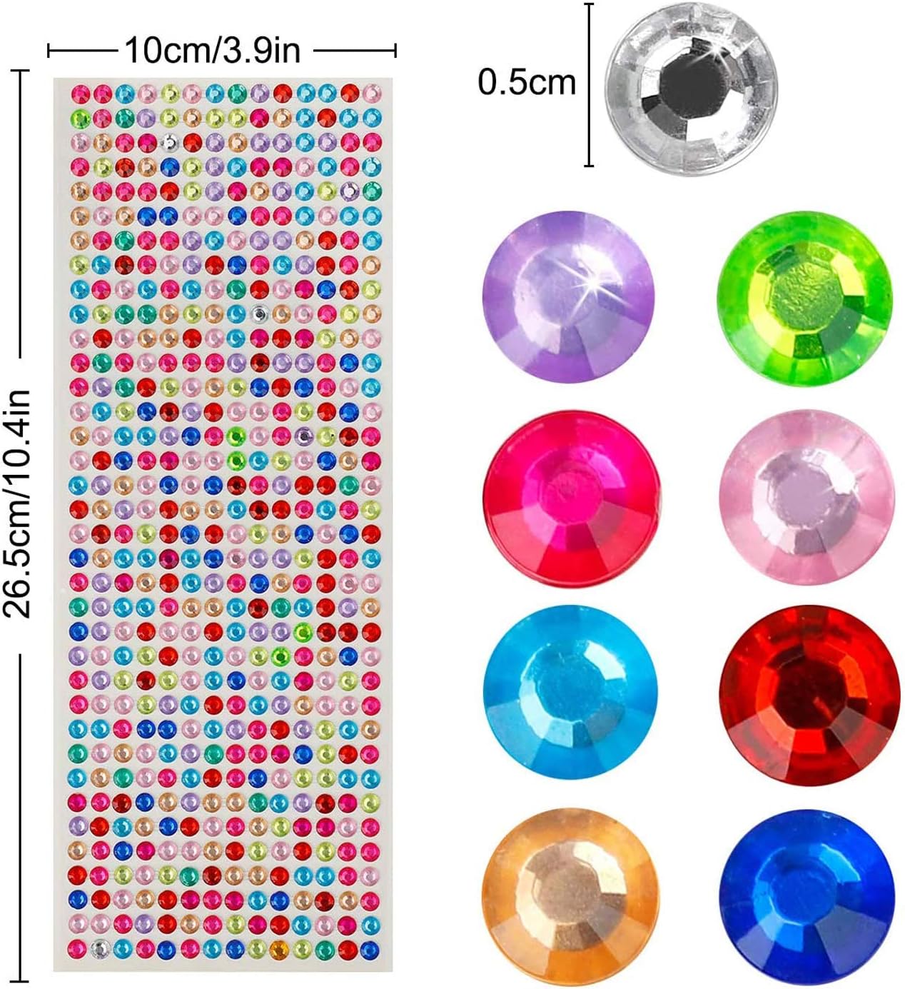 4536 Pieces Rhinestone Stickers Self-Adhesive Jewels Sticker DIY Craft Cards Embellishment Diamond Gem Decorations - Image 3