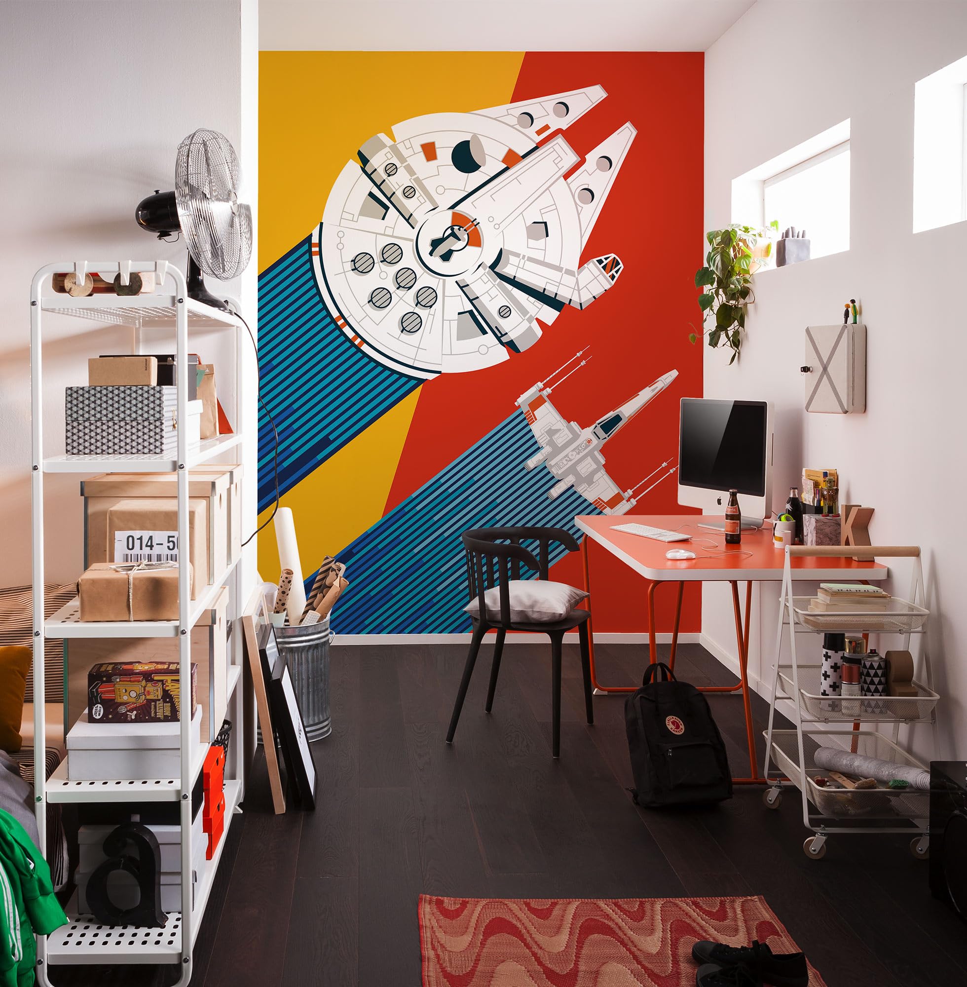 Komar Non-Woven Photo Wallpaper Star Wars Wingman Back to 70's Size 200 x 250 cm Children's Bedroom Wallpaper Children's Wallpaper