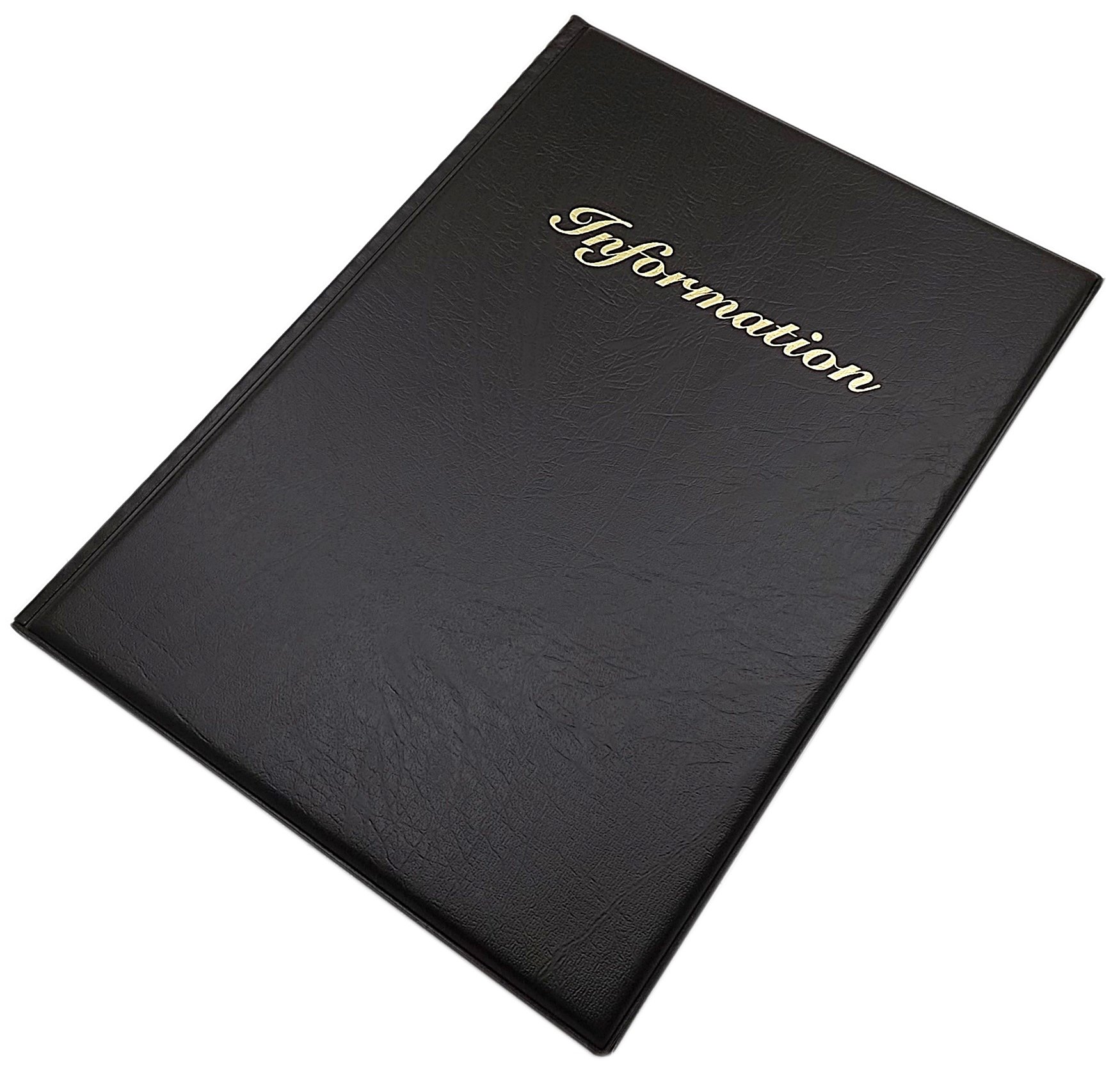 Information Folder DIN A4 with 12 compartments/foil Opening at top/MJ Design Germany Made in EU (Black)