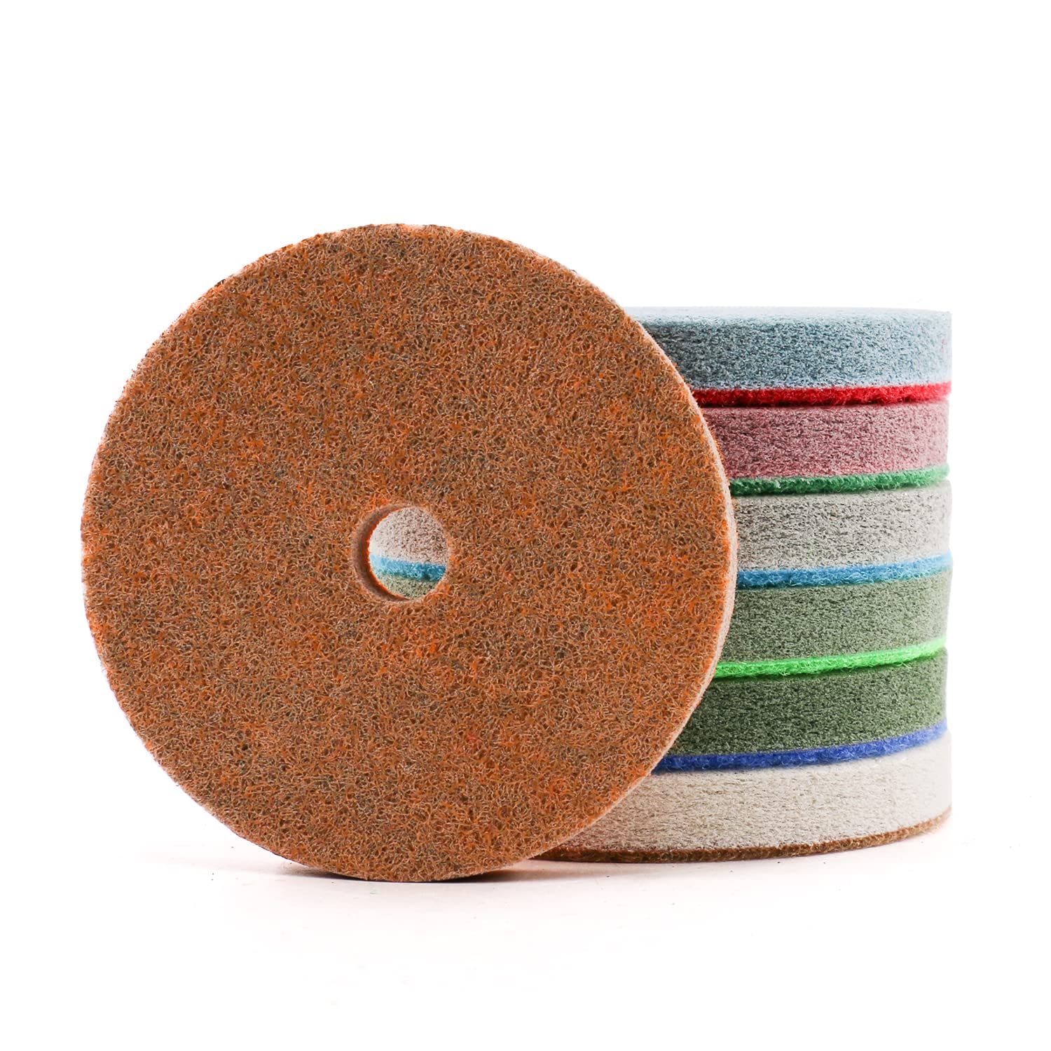 HOMESOM 4 Inch Polishing Pads For Polishing Wet Using Stone Buff Granite Marble Polishing Pads 7pcs/Set