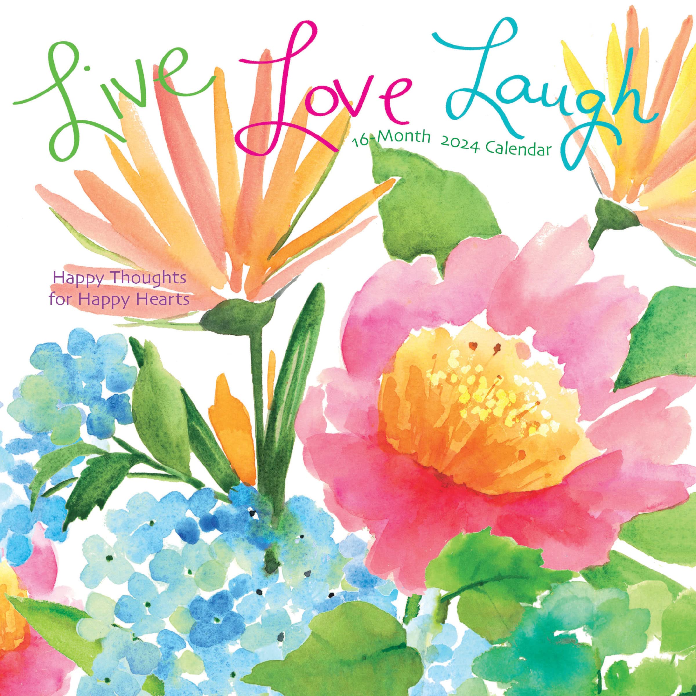 Graphique 2024 Live Love Laugh Mini Wall Calendar | 7” x 7” | Thick Paper | Home & Office Organizer | Large Monthly Grid | 3 Languages & Marked Holidays | 4 Month Preview Page for 2025