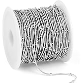 33 Feet Stainless Steel Snake Chains Roll, 1mm 304 Stainless Steel Round Satellite Snake Chain Bulk Spool for Jewelry Making DIY Craft