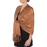 Sakkas Large Soft Silky Pashmina Shawl Wrap Scarf in Solid Colors