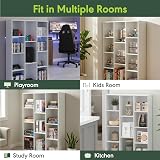 Furinno LUDER Book Shelf 11-Cube Reversible White 73.9W x 105.9H x 23.9D cm view 7