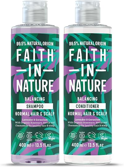 Faith In Nature Lavender Geranium Shampoo & Conditioner Set 2 x 400ml Vegan