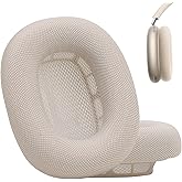 Laselan Upgraded Silicone Ear Cushions for AirPods Max Headphones 2024, Mesh Fabric Covered Ear Pads with Silicone & Memory Foam and Magnet (Starlight)
