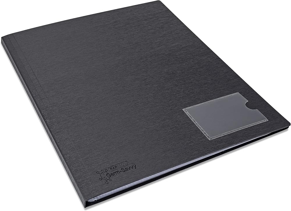 Rapesco 1648 Germ-Savvy Antibacterial Hardcover A4 12 Pockets Black