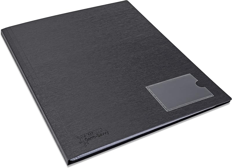 Rapesco 1648 Germ-Savvy Antibacterial Hardcover A4 12 Pockets Black