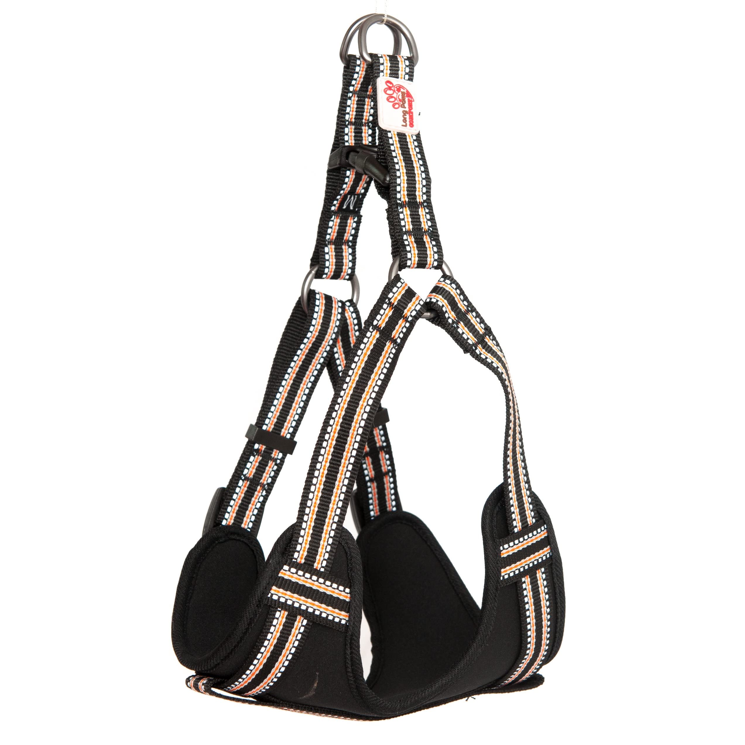 Long Paws Comfort Harness, Reflective, Padded Dog Harness, Large, Black