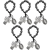 Needzo Miraculous Medal and St. Christopher Car Rearview Mirror Rosary, Paracord with Sturdy Metal Beads, 1.87 Inches (Pack of 5)
