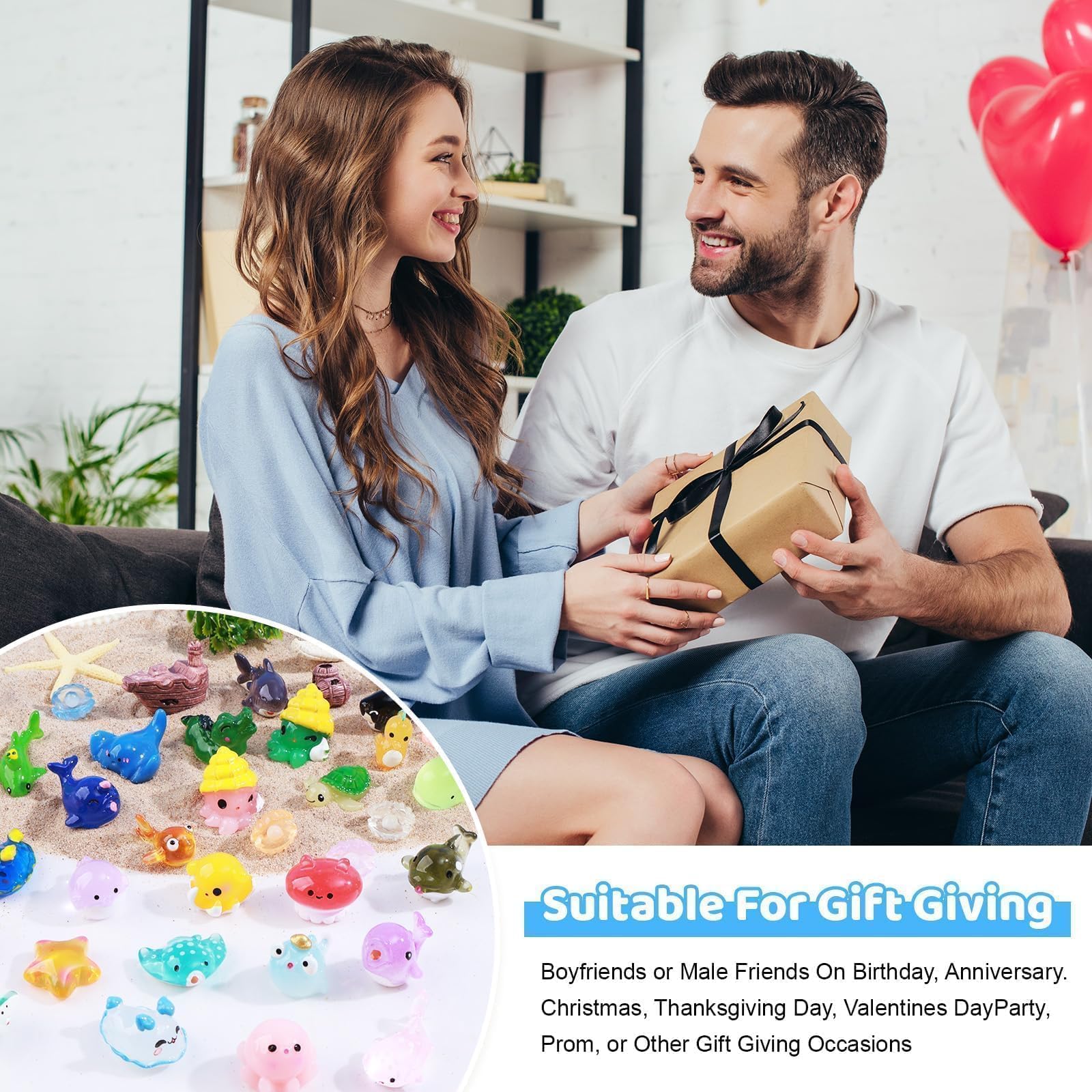 dsooldre 50pcs Mini Ocean Resin Animals Tiny Sea Animals Figurines Marine Miniature Plastic Animals Aquarium Ornaments Decorations for DIY Fish Tank Potted Micro Fairy Garden Dollhouse