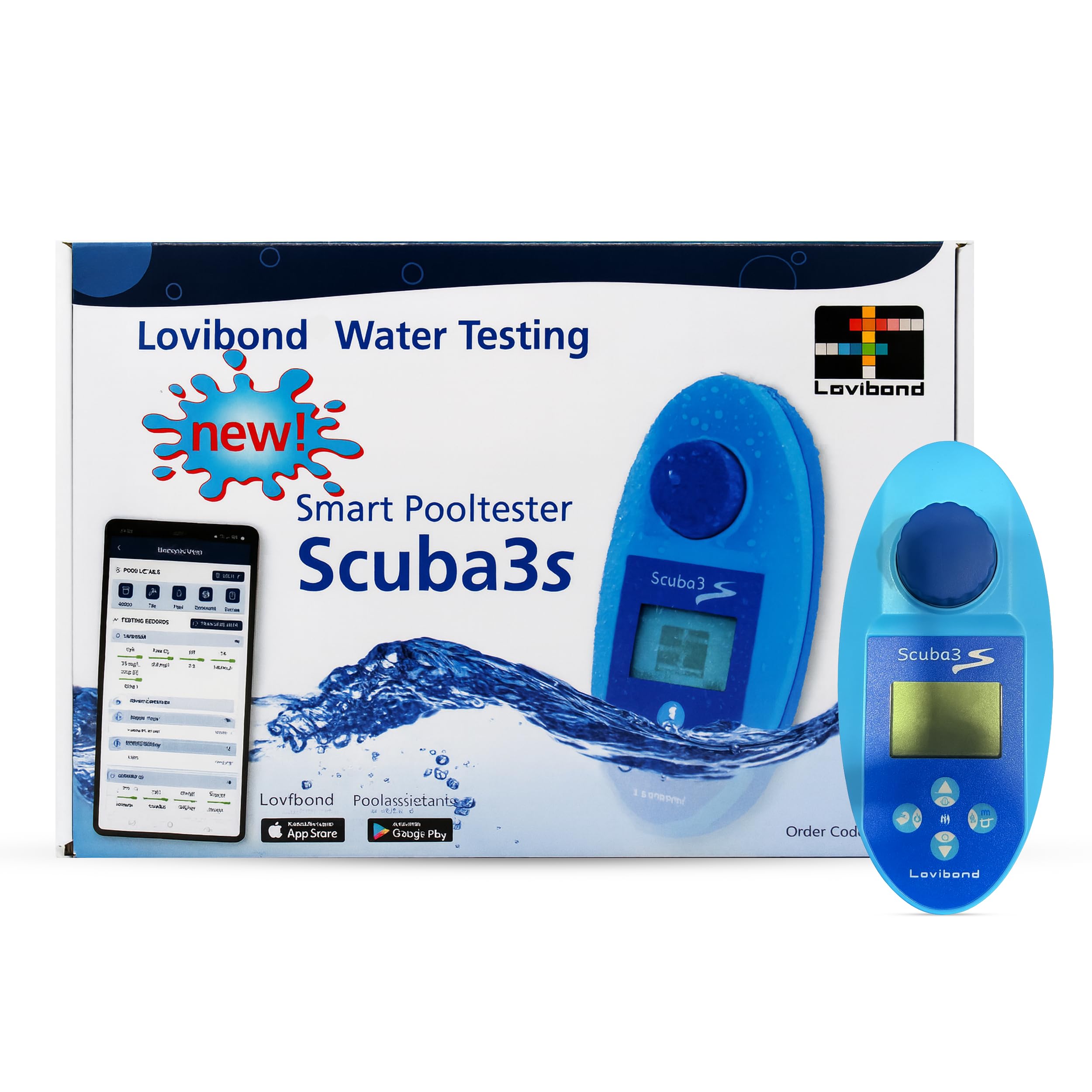 Test All Water – Lovibond Scuba3S Digital Meter & Water Test Kit – Ph, Total, Free & Bound Chlorine, Bromine, Alkalinity-M, Calcium Hardness, Cyanuric Acid, Active Oxygen, Copper & Phosphate