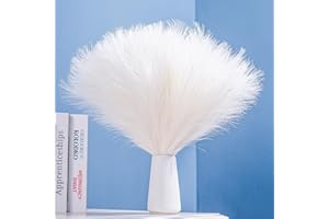 Bnecnet 10 Stems White Pampas Grass Fluffy - 17.7" Faux Pampas Grass Decor Small Pampas Grass Fluffy Pompas Floral Arrangement and Vase Filler for Boho Home Wedding Mothers Day Decoration