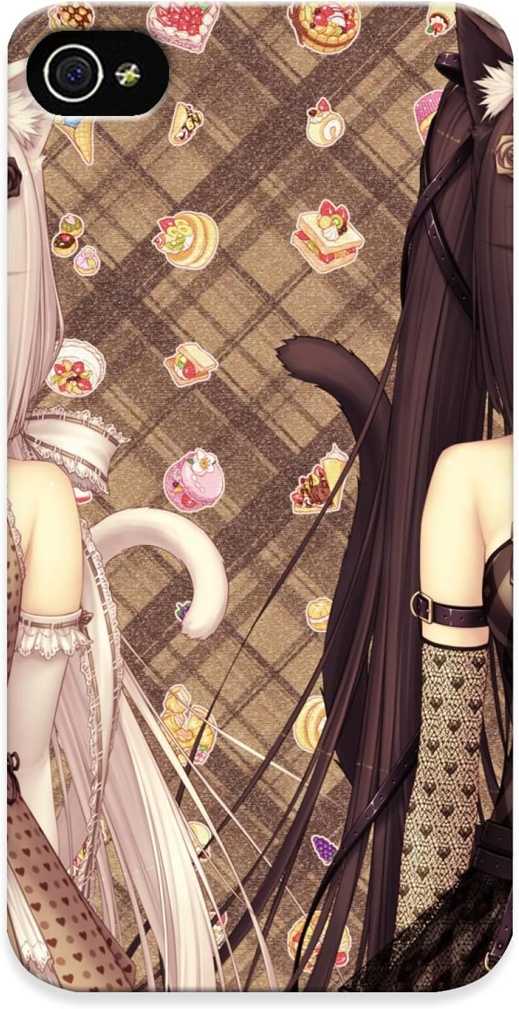 Appearance Snap-on Case Designed For Iphone 4/4s- Girls Black Hair Blue Eyes Blush Brown Hair Catgirl Collar Dress Flowers Food Necklace Original Rose Sayori Tail Twintails White Hair (best Gifts For Lovers)