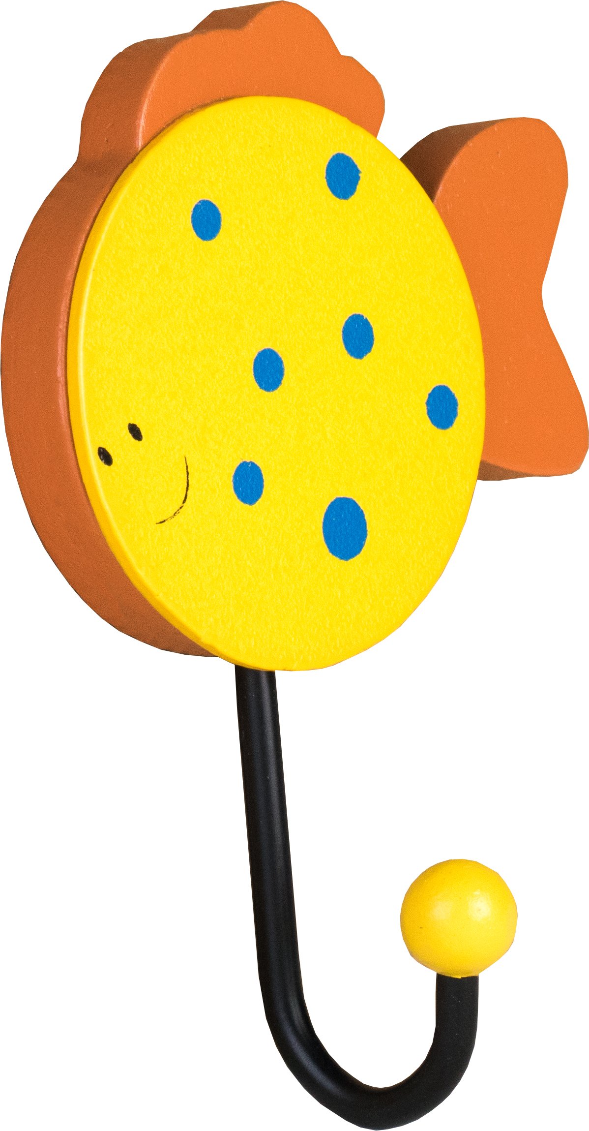 Children’s Hook with Fish Motif Real Wood Colourful