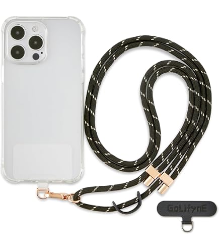 Adjustable Phone Lanyard With 2 Tabs & Metal Buckles – Anti-Theft Crossbody Strap For Hands-Free Use, Works With Wireless Charging