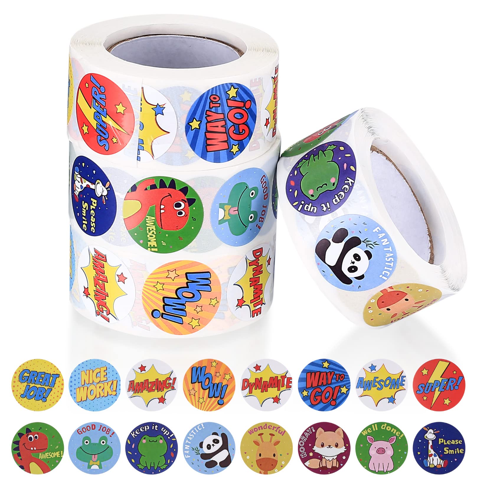 2000 Motivational Stickers for Children - 16 Designs, Well Done & Potty Training Stickers for Classroom & Teacher Supplies