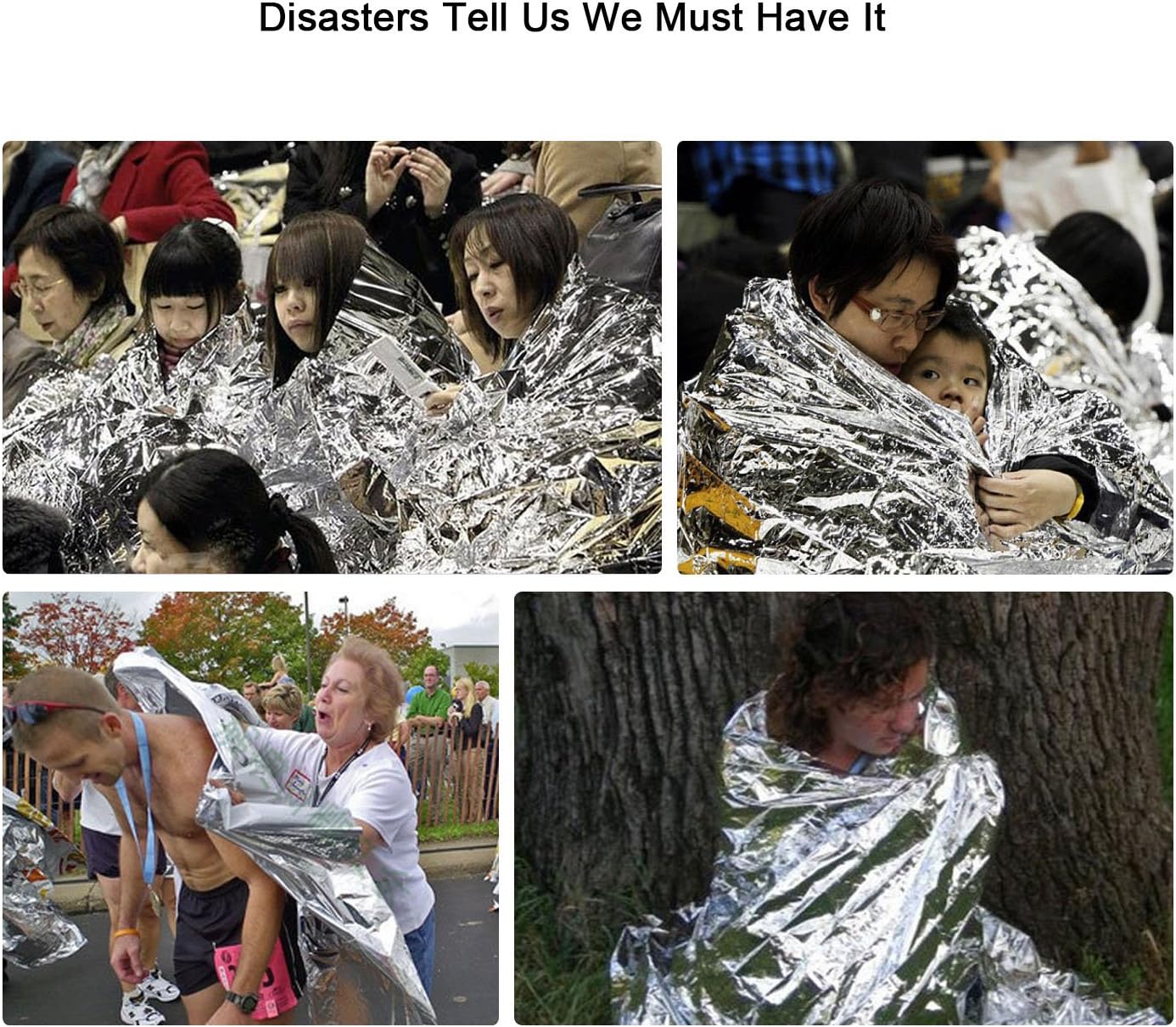 2 Pack Emergency Blanket/Space Blanket/Survival Blanket/Thermal Blanket/Sleeping Blanket/Silver Foil Blanket/Camping Mat/Emergency Shelter Outdor Gear, Silver Color, First Aid Kits Keep You Warm : Sports & Outdoors