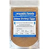 Aquatic Foods Inc. Brine Shrimp Eggs Premium Grade 90% Hatch Rate, Great Salt Lake Artemia Brine Shrimp Eggs. - 25 Grams - .88oz