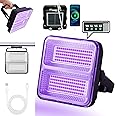 WINNIW Rechargeable Black Light, Dimmable UV Blacklight, 100W LED 395 nM Ultraviolet Flood Light, Suitable for Neon Glow Party, Halloween, Body Painting, UV Paint, Fluorescent Effect