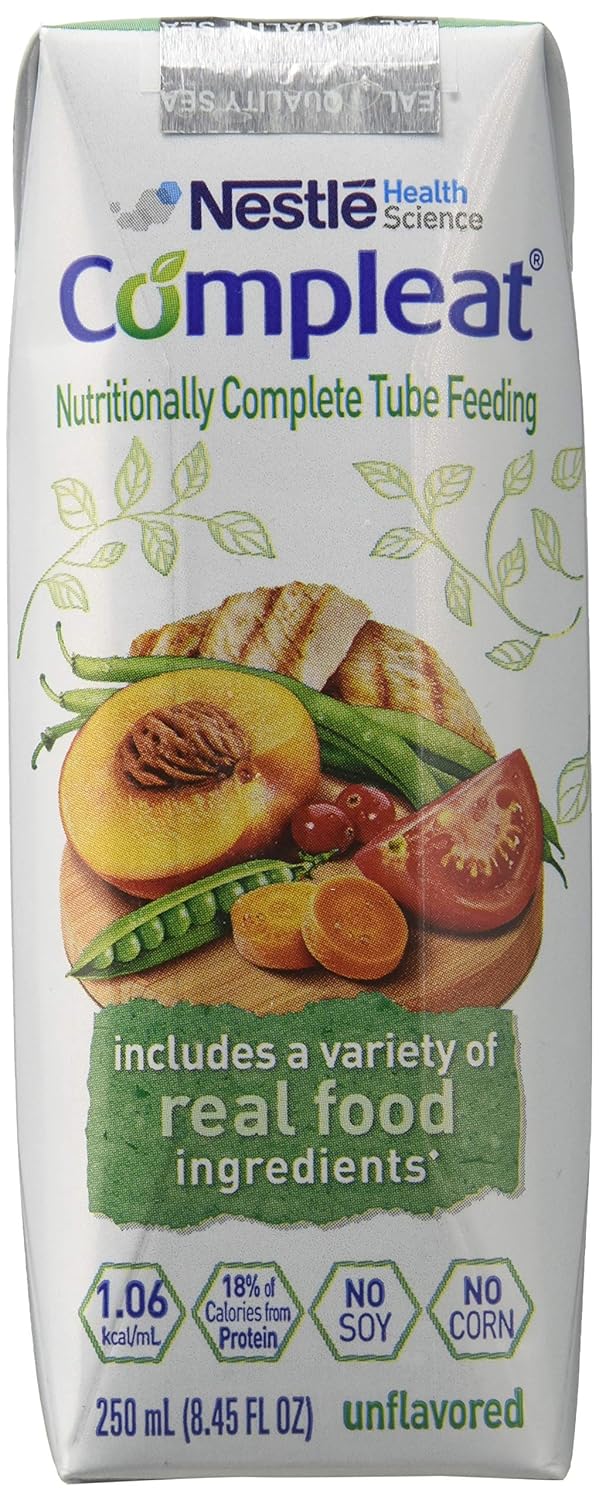 Nestle Health Science Compleat Tube Feeding Formula, Unflavored 8.45 Ounce Tetra Pak (24Count)