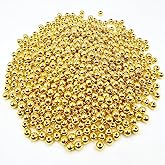 Amaney 500pcs 6mm Smooth Round Beads Gold Spacer Loose Ball Beads for Bracelet Jewelry Making Craft