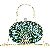 MAIRLOM Women's Evening Bags Sparkly Rhinestone Clutch Purses Luxury Diamond Peacock Handbag for Wedding Party Formal