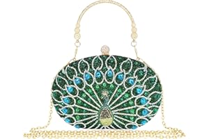 MAIRLOM Rhinestone Clutch Purses for Women Evening Wedding Formal - Round Pearl Clasp Handbag - Crystal Diamond Bag