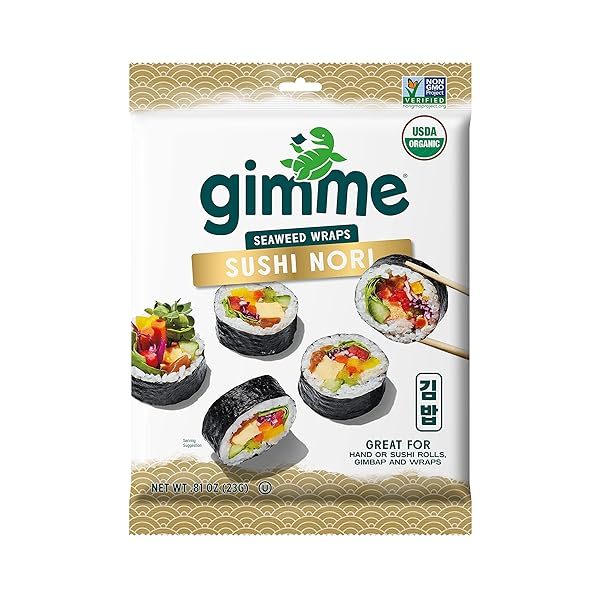 GIMME SEAWEED SUSHI NORI PREMIUM ORGANIC ROASTED SEAWEED...