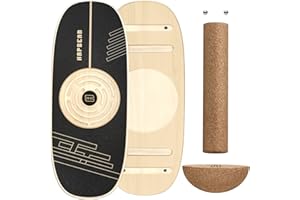 HAPBEAR Balance Board - 6 Modes Wobble Board with Adjustable Stoppers, Multi-Level Wobble Board for Surf Trainer, Brain Focus