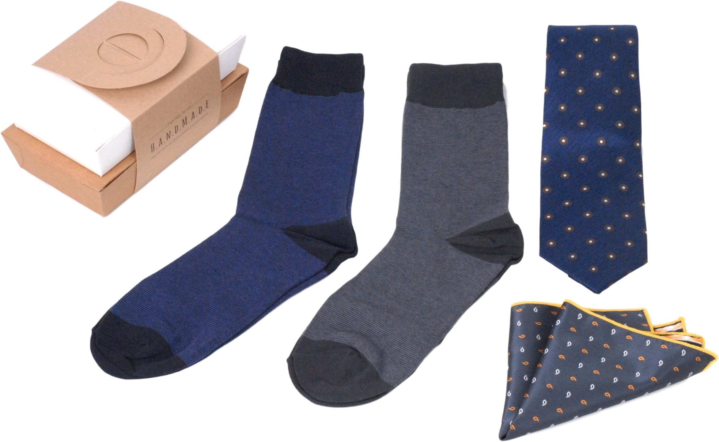 Stylebiz Mens Necktie Set: 2 Socks + 1 Tie + 1 Handkerchief-Style5(4EA Set)