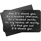 Anniversary Gifts for Men - Engraved Wallet Inserts - Perfect Birthday Gifts for Men - Metal Wallet Card Love Note, Anniversa