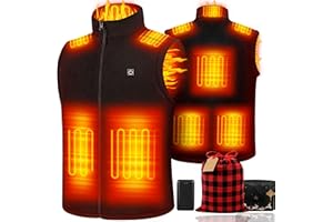 KUOFENV Heated Vest Women Men with 20000mAh Battery Pack, Fleece Heating Vests for Cycling, Camping, Hiking & Hunting
