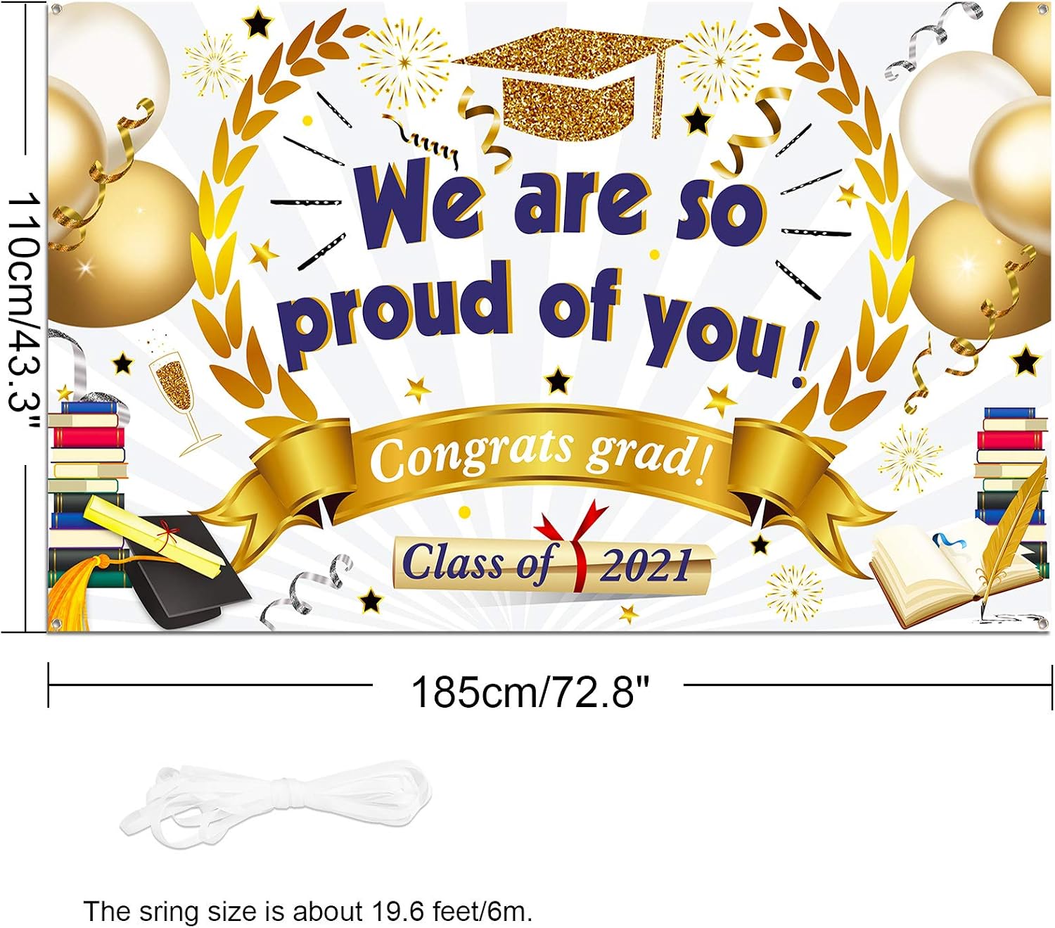 HOWAF Large Graduation Background Banner for Graduation Party Decoration 2023 - Image 3