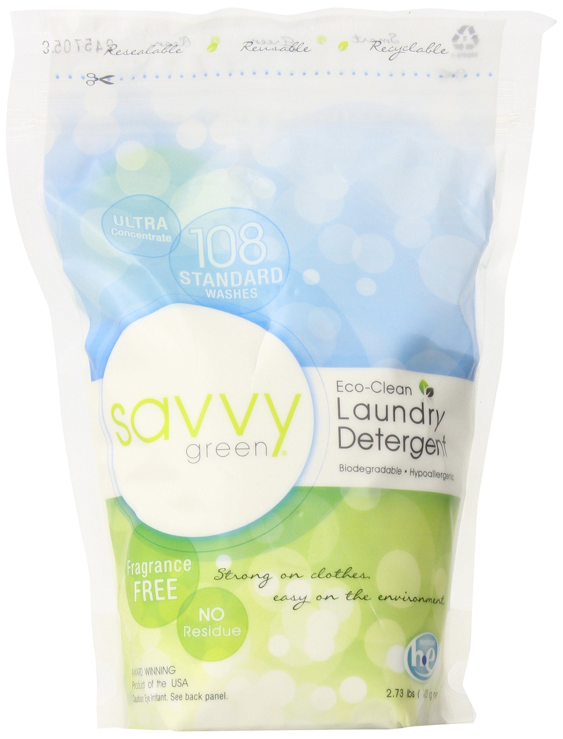Savvy Green 108 Standard Wash Eco Clean Laundry Detergent 2.73 Pound 13 81s1U4JBG9L