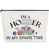 Lonfliness Crochet Gifts Makeup Bag Crocheters Knitting Gifts for Crochet Lovers Crocheters Knitters Women In My Spare Time Cosmetic Bag Travel Organizer Pouch for Purse Accessories and Gadgets